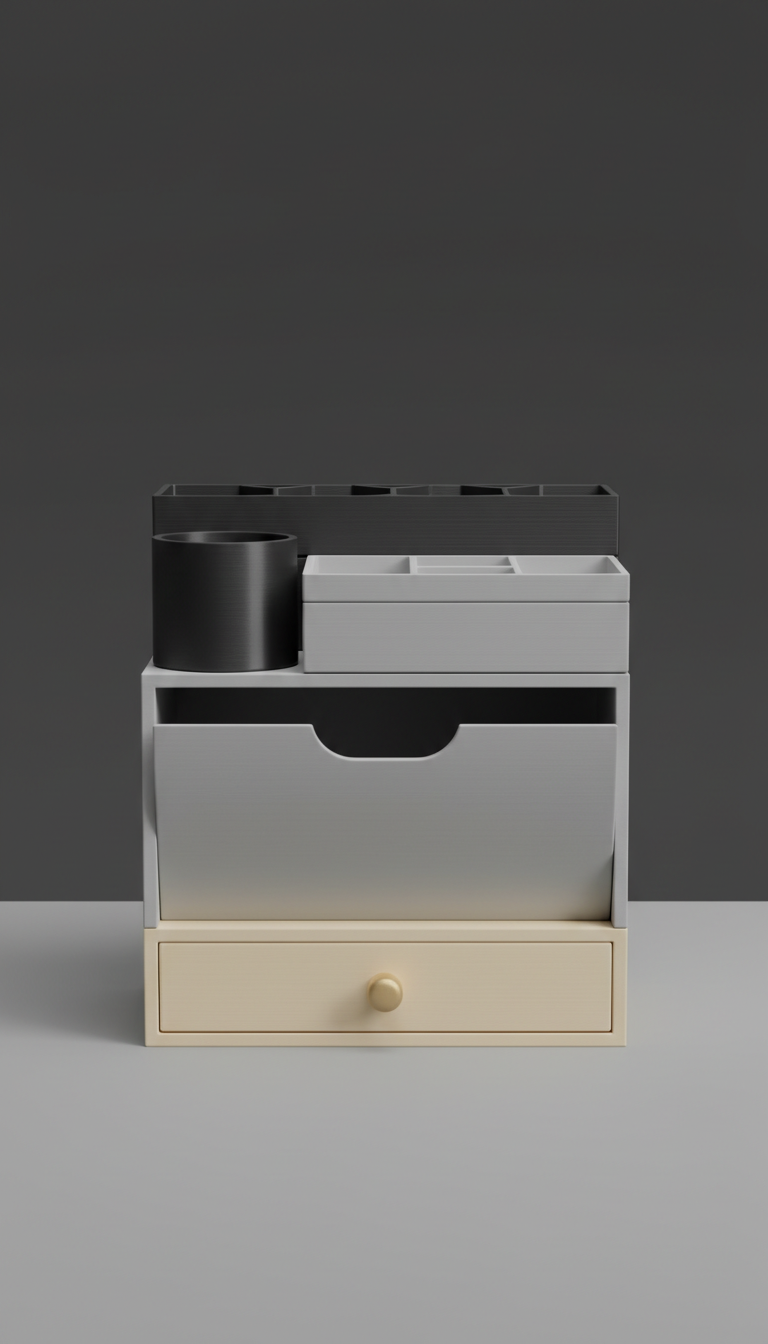 Modular Desk Organizer with Customizable Compartments